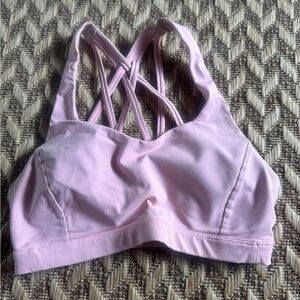 Lululemon free to be serene sports bra light pink size 4